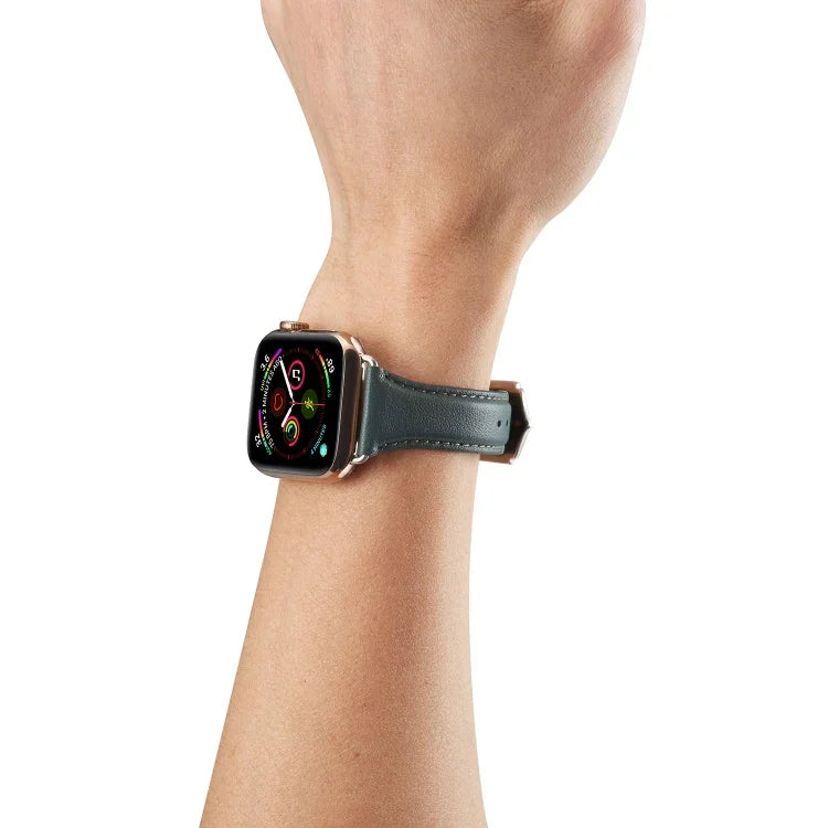 Para Apple Watch 3 / 2 / 1 Gerações 38mm Correia Fina de Couro Universal