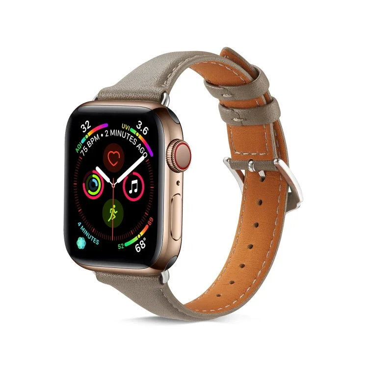 Para Apple Watch 3 / 2 / 1 Gerações 38mm Correia Fina de Couro Universal