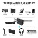 Receptor Bluetooth USB BT005 5.0 Amplificador de Colunas AUX Áudio Adaptador Bluetooth Estéreo Sem Fios para Carro