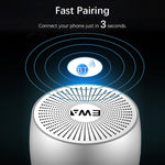 Coluna Bluetooth Portátil EWA A103 Caixa de Som Wireless com Graves Potentes Subwoofer Som Surround para Chamada e Duche
