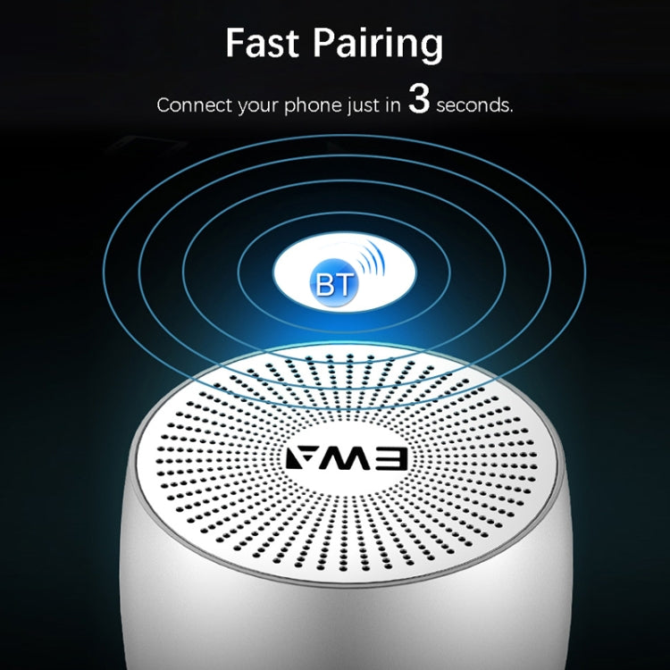 Coluna Bluetooth Portátil EWA A103 Caixa de Som Wireless com Graves Potentes Subwoofer Som Surround para Chamada e Duche