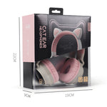 Auriculares Bluetooth 5.0 com orelhas de gato, dobráveis, on-ear, estéreo sem fios, com microfone, luz LED, rádio FM, cartão TF, SYA00833501F, SYA00833501A, SYA00833501B, SYA00833501C, SYA00833501D, SYA00833501E
