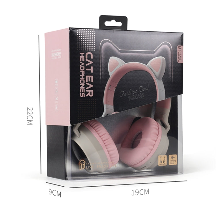 Auriculares Bluetooth 5.0 com orelhas de gato, dobráveis, on-ear, estéreo sem fios, com microfone, luz LED, rádio FM, cartão TF, SYA00833501F, SYA00833501A, SYA00833501B, SYA00833501C, SYA00833501D, SYA00833501E