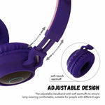 Auriculares Bluetooth 5.0 com orelhas de gato, dobráveis, on-ear, estéreo sem fios, com microfone, luz LED, rádio FM, cartão TF, SYA00833501F, SYA00833501A, SYA00833501B, SYA00833501C, SYA00833501D, SYA00833501E