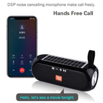 Coluna Portátil Sem Fios T&G TG182 Caixa de Música Estéreo Solar Impermeável Rádio USB AUX FM Super Graves