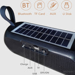 Coluna Portátil Sem Fios T&G TG182 Caixa de Música Estéreo Solar Impermeável Rádio USB AUX FM Super Graves