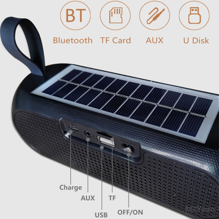 Coluna Portátil Sem Fios T&G TG182 Caixa de Música Estéreo Solar Impermeável Rádio USB AUX FM Super Graves