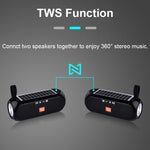 Coluna Portátil Sem Fios T&G TG182 Caixa de Música Estéreo Solar Impermeável Rádio USB AUX FM Super Graves