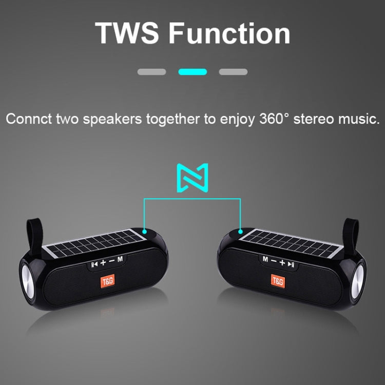 Coluna Portátil Sem Fios T&G TG182 Caixa de Música Estéreo Solar Impermeável Rádio USB AUX FM Super Graves