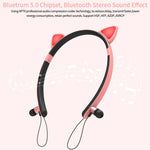 Auricular Bluetooth sem fios ZW29 com orelhas de gato, som estéreo HIFI, moda, portátil para desporto, com microfone e luz LED luminosa