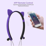 Auricular Bluetooth sem fios ZW29 com orelhas de gato, som estéreo HIFI, moda, portátil para desporto, com microfone e luz LED luminosa