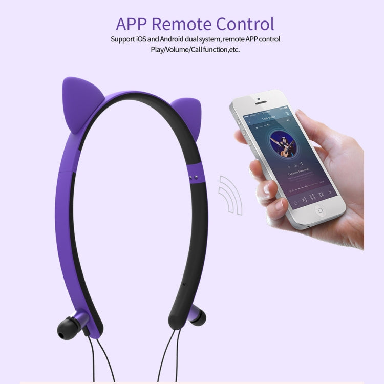 Auricular Bluetooth sem fios ZW29 com orelhas de gato, som estéreo HIFI, moda, portátil para desporto, com microfone e luz LED luminosa