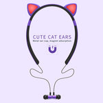 Auricular Bluetooth sem fios ZW29 com orelhas de gato, som estéreo HIFI, moda, portátil para desporto, com microfone e luz LED luminosa