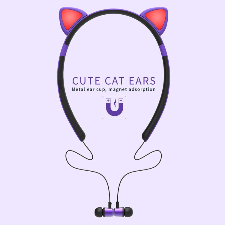 Auricular Bluetooth sem fios ZW29 com orelhas de gato, som estéreo HIFI, moda, portátil para desporto, com microfone e luz LED luminosa