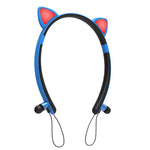 Auricular Bluetooth sem fios ZW29 com orelhas de gato, som estéreo HIFI, moda, portátil para desporto, com microfone e luz LED luminosa