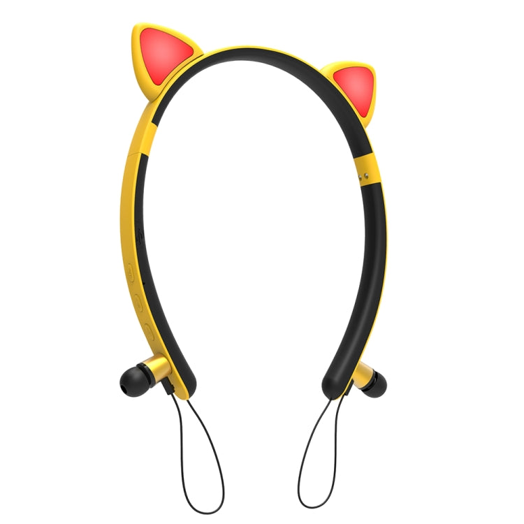 Auricular Bluetooth sem fios ZW29 com orelhas de gato, som estéreo HIFI, moda, portátil para desporto, com microfone e luz LED luminosa