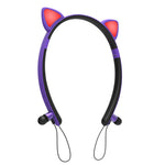 Auricular Bluetooth sem fios ZW29 com orelhas de gato, som estéreo HIFI, moda, portátil para desporto, com microfone e luz LED luminosa
