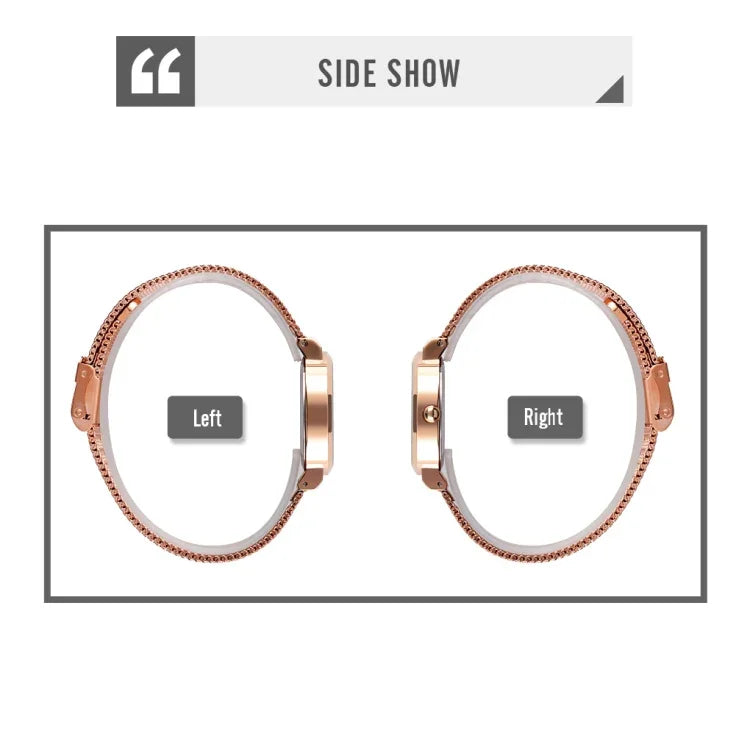 Relógio Feminino Skmei 1595 Elegante de Moda com Mostrador Sem Escala e Correia de Malha de Aço Resistente à Água Relógio de Quartzo para Estudantes e Negócios