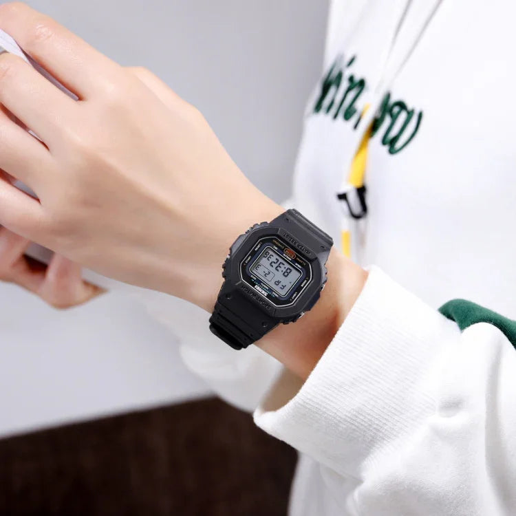 Relógio Eletrónico Multifuncional para Estudantes Skmei 1608 Resistente à Água com Temporizador e Correia de Silicone para Desporto