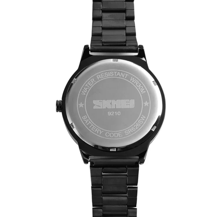 Skmei 9210 Fashion Trend Mens Business Wristwatch Simple Three-Dimensional Surface Waterproof Gold Quartz Watch Man, For Men