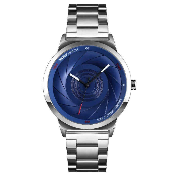 Skmei 9210 Fashion Trend Mens Business Wristwatch Simple Three-Dimensional Surface Waterproof Gold Quartz Watch Man, For Men