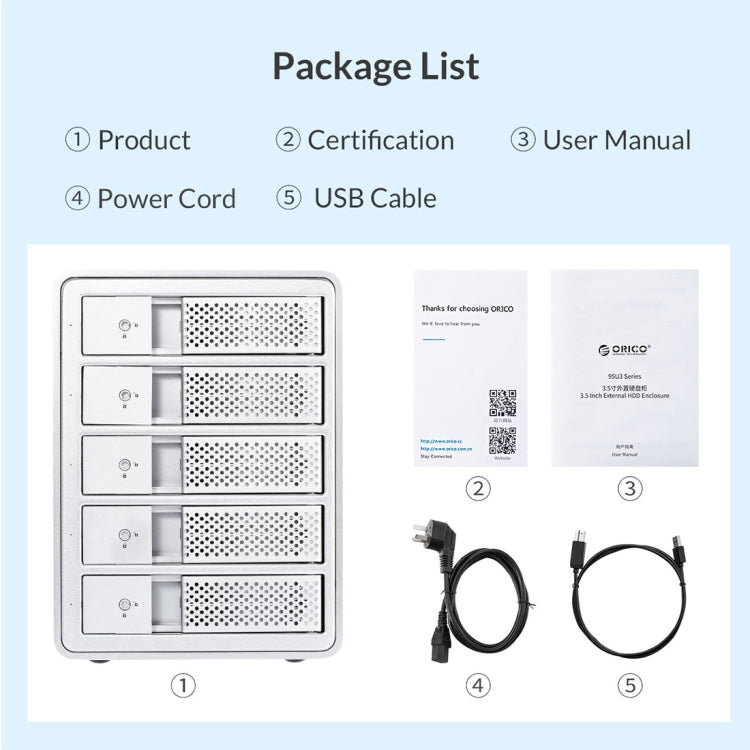 ORICO 9528U3 Caixa Externa para Disco Rígido de 3,5 polegadas