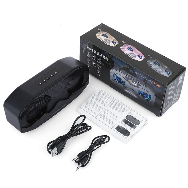 Coluna Bluetooth M5 Design Coruja LED Flash Altifalante Sem Fios Rádio FM Despertador Cartão TF