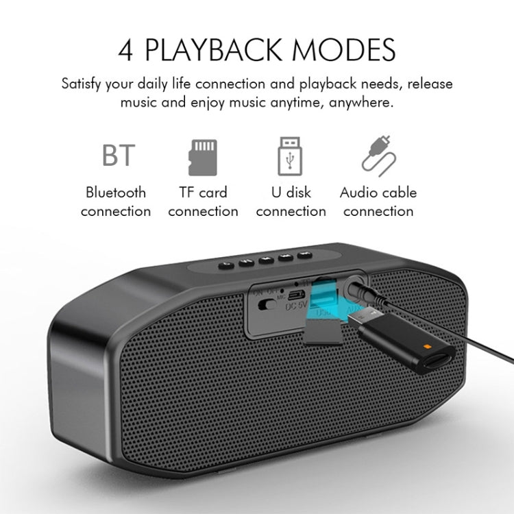 Coluna Bluetooth M5 Design Coruja LED Flash Altifalante Sem Fios Rádio FM Despertador Cartão TF
