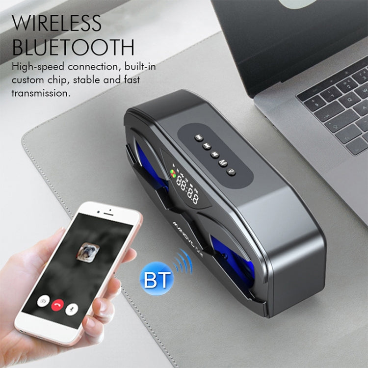 Coluna Bluetooth M5 Design Coruja LED Flash Altifalante Sem Fios Rádio FM Despertador Cartão TF