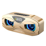 Coluna Bluetooth M5 Design Coruja LED Flash Altifalante Sem Fios Rádio FM Despertador Cartão TF