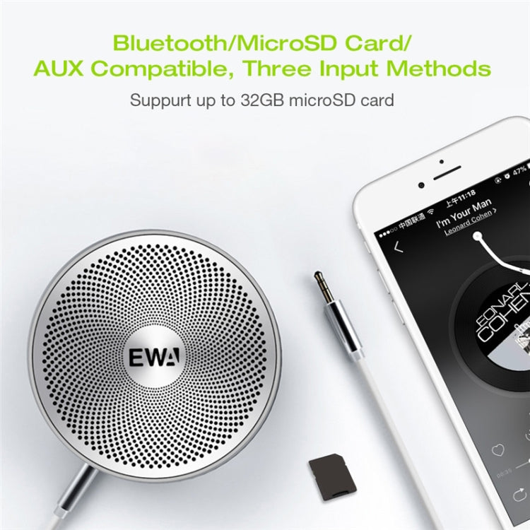 Colunas Mini EWA A3 8W Som Estéreo 3D Surround Altifalantes Bluetooth Sem Fios Portáteis Graves Suporta Cartões TF USB