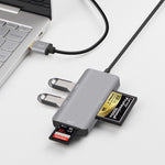 Hub USB3.0 Onten 8107 com leitor de cartões CF SD TF, 8107