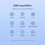 Hub USB3.0 Onten 8107 com leitor de cartões CF SD TF, 8107