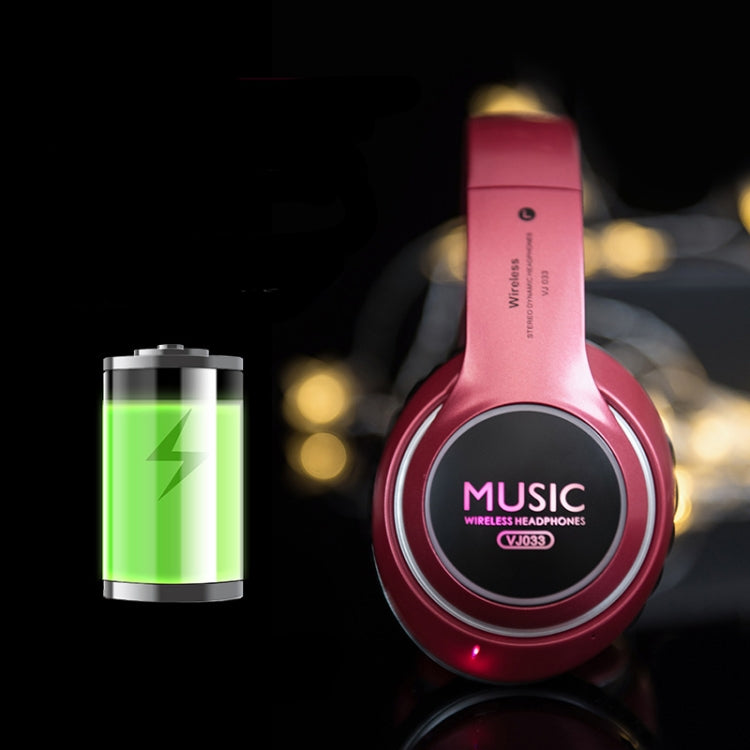 Auricular Bluetooth 5.0 multifunções VJ033, estéreo sem fios, LED, microfone, rádio FM