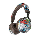 Auricular Bluetooth desportivo VJ086 com grafiti, impressão a cores por transferência de água, suporte para TF e FM