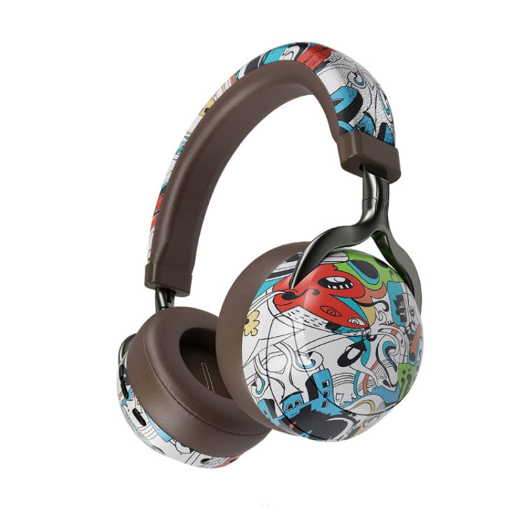 Auricular Bluetooth desportivo VJ086 com grafiti, impressão a cores por transferência de água, suporte para TF e FM