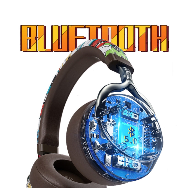 Auricular Bluetooth desportivo VJ086 com grafiti, impressão a cores por transferência de água, suporte para TF e FM
