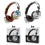 Auricular Bluetooth desportivo VJ086 com grafiti, impressão a cores por transferência de água, suporte para TF e FM