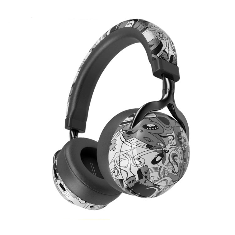Auricular Bluetooth desportivo VJ086 com grafiti, impressão a cores por transferência de água, suporte para TF e FM
