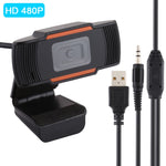 HXSJ A870 Webcam HD 480P para PC com Microfone Absorvente para Skype em Android TV, Câmara de Computador Rotativa USB, 480P