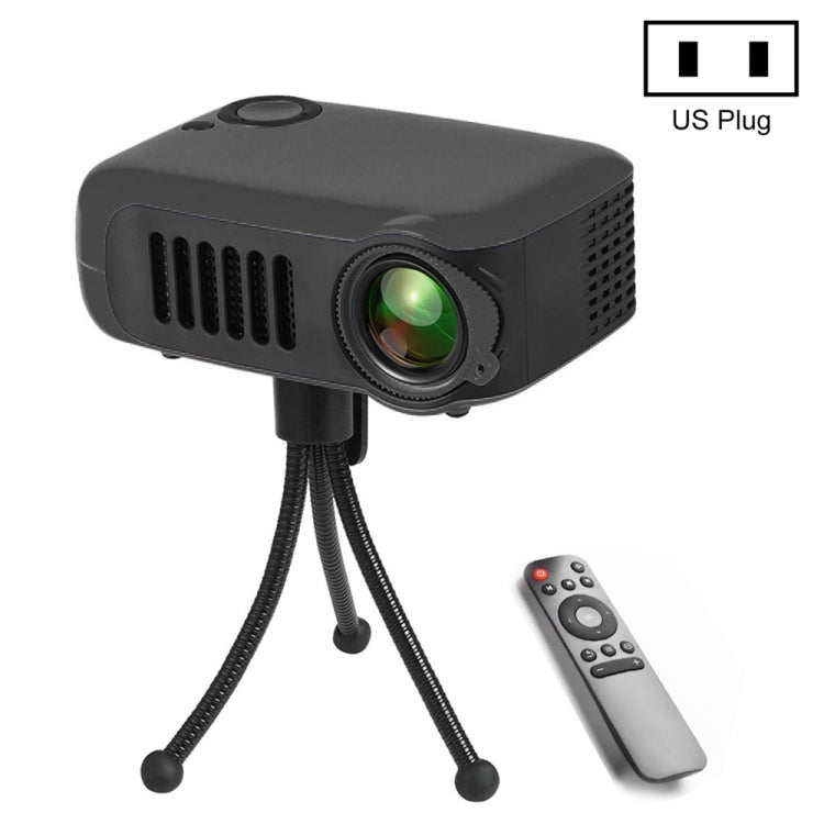 Projetor portátil mini A2000 800 lúmens suporta 1080P LCD 50000 horas de vida útil da lâmpada, projetor de vídeo para home theater com power bank, plugue EUA