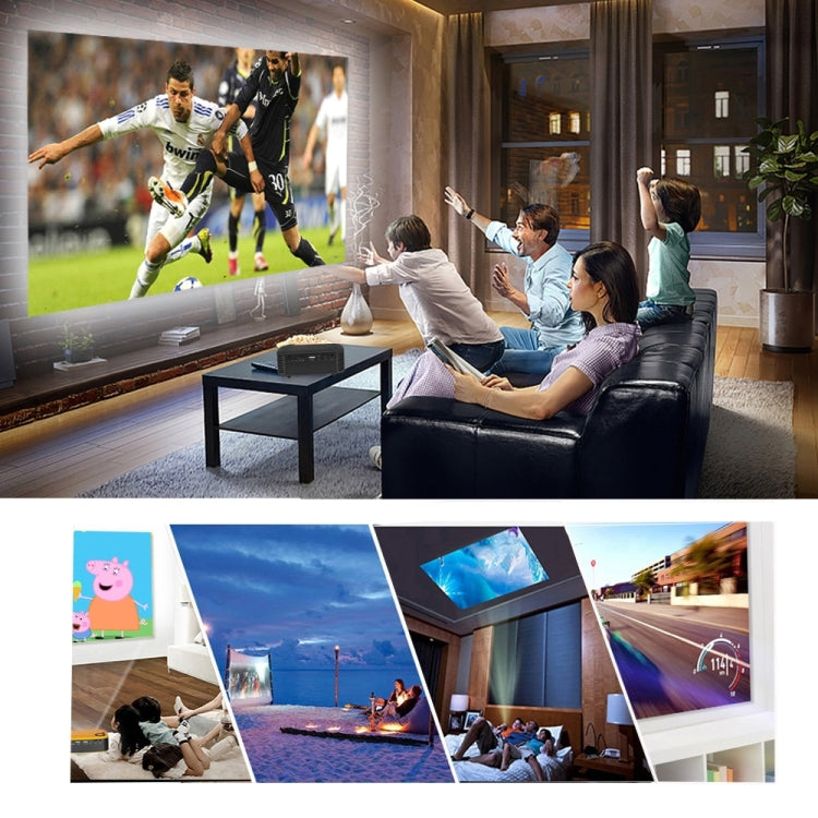 Projetor portátil mini A2000 800 lúmens suporta 1080P LCD 50000 horas de vida útil da lâmpada, projetor de vídeo para home theater com power bank, plugue EUA