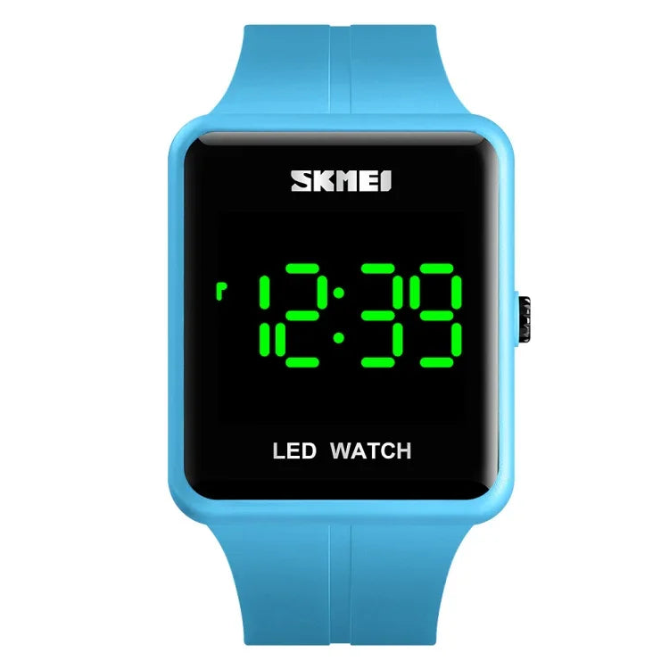 Relógio LED de Moda SKMEI 1541 Modelo Quadrado para Casais Resistente à Água Relógio Eletrónico com Correia de Silicone