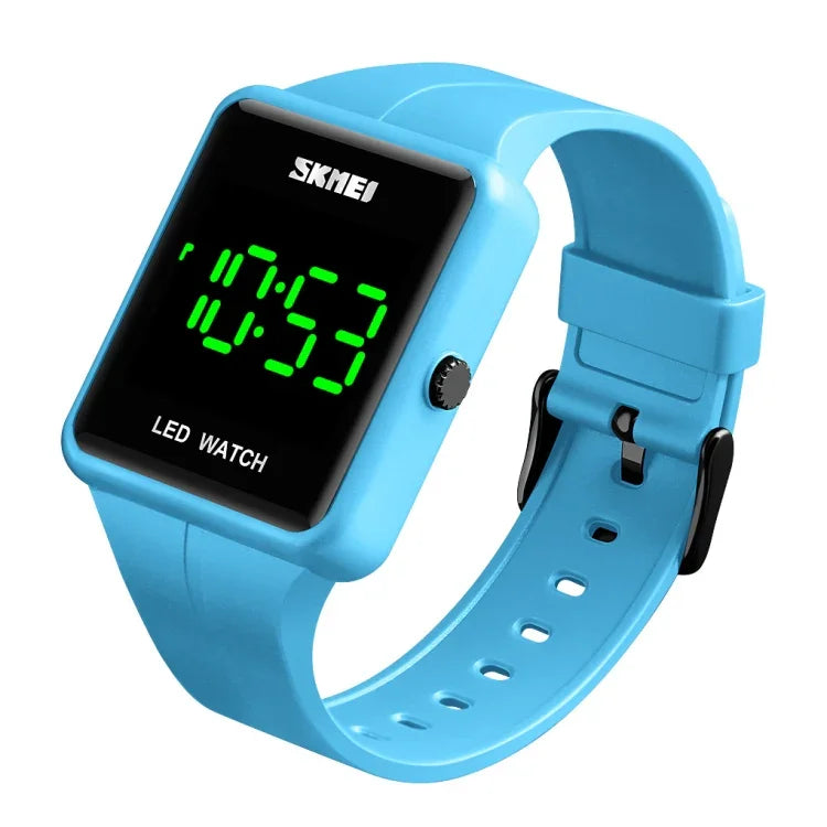 Relógio LED de Moda SKMEI 1541 Modelo Quadrado para Casais Resistente à Água Relógio Eletrónico com Correia de Silicone