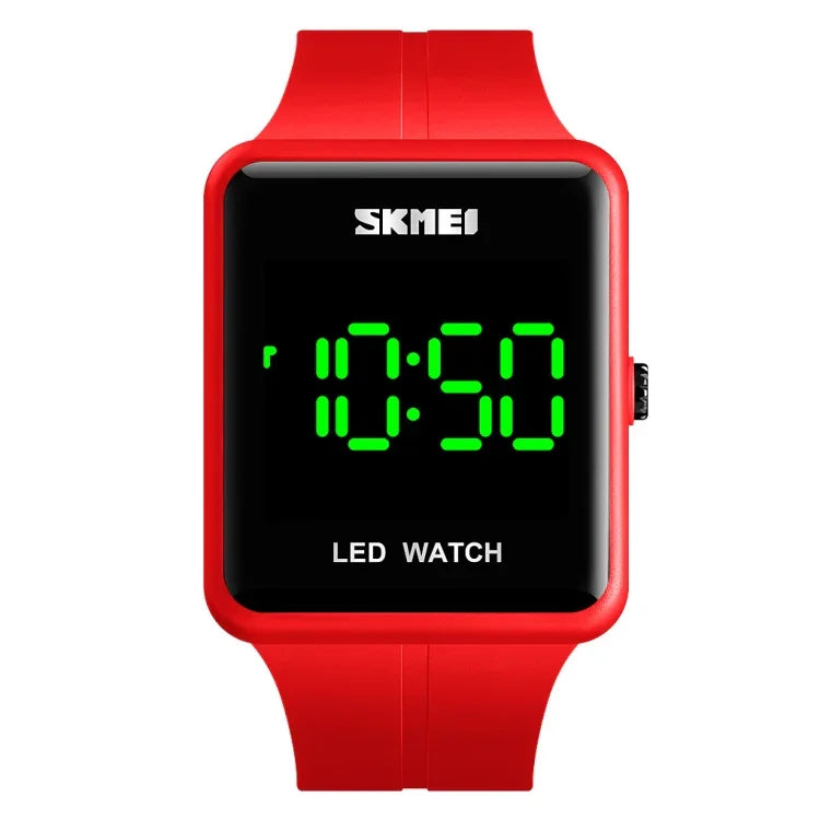 Relógio LED de Moda SKMEI 1541 Modelo Quadrado para Casais Resistente à Água Relógio Eletrónico com Correia de Silicone