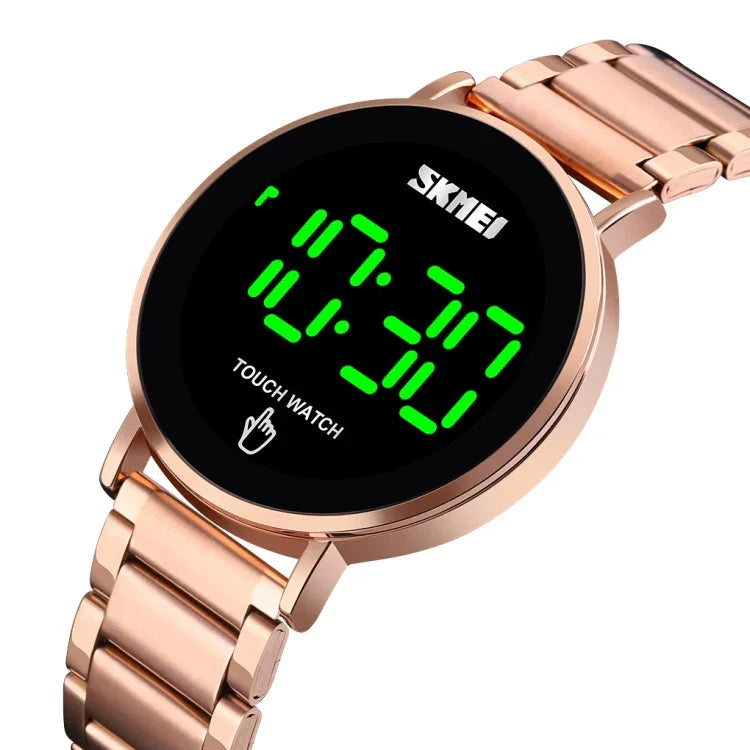 Relógio Masculino SKMEI 1550 Simples e Estiloso com Ecrã Tátil LED Resistente à Água em Aço Inoxidável com Relógio Eletrónico