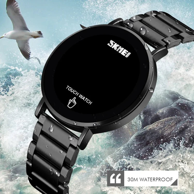 Relógio Masculino SKMEI 1550 Simples e Estiloso com Ecrã Tátil LED Resistente à Água em Aço Inoxidável com Relógio Eletrónico