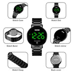 Relógio Masculino SKMEI 1550 Simples e Estiloso com Ecrã Tátil LED Resistente à Água em Aço Inoxidável com Relógio Eletrónico