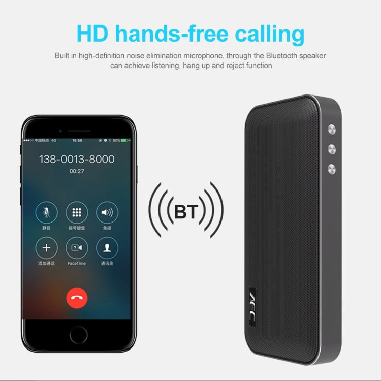 Coluna Bluetooth Sem Fios Portátil AEC BT-205 Altifalante Estéreo Microfone Integrado Suporta Cartão TF