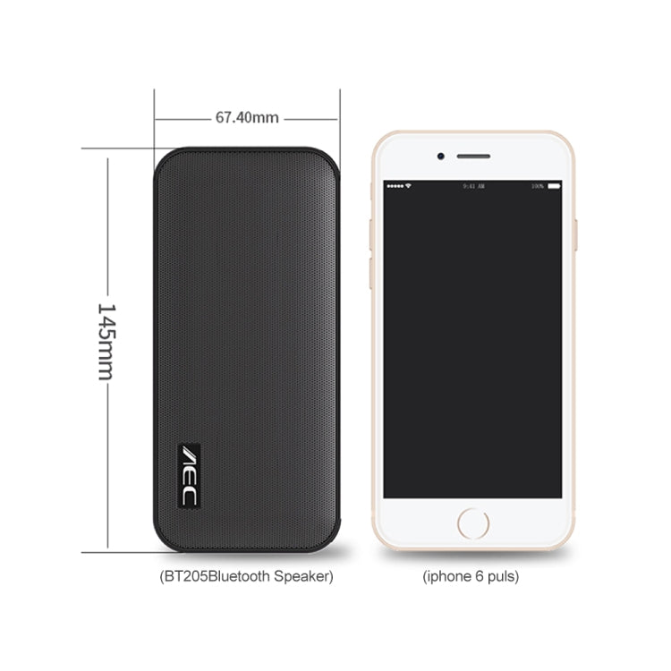 Coluna Bluetooth Sem Fios Portátil AEC BT-205 Altifalante Estéreo Microfone Integrado Suporta Cartão TF